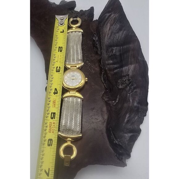 ANNE KLEIN II WOMEN'S Two Tone Mesh BAND WATCH New Battery ~ Vintage - Picture 6 of 14